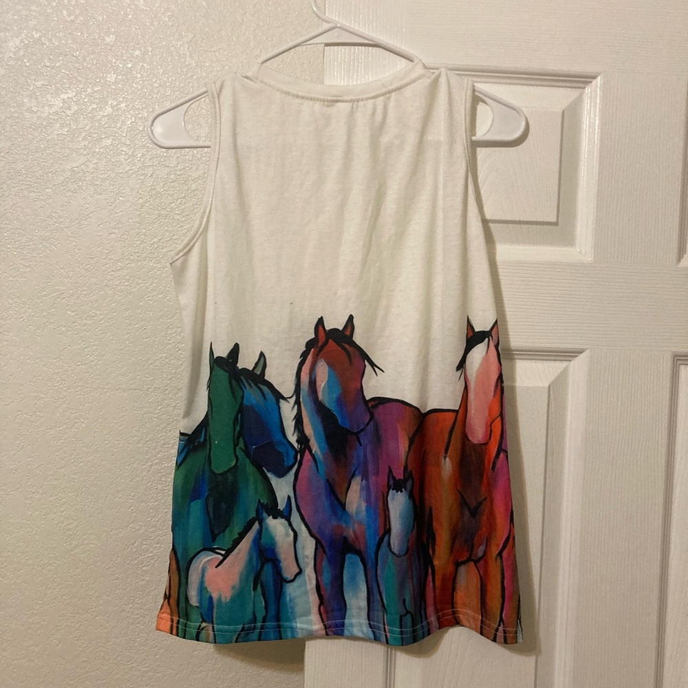 Colorful Horse Print Tank Top